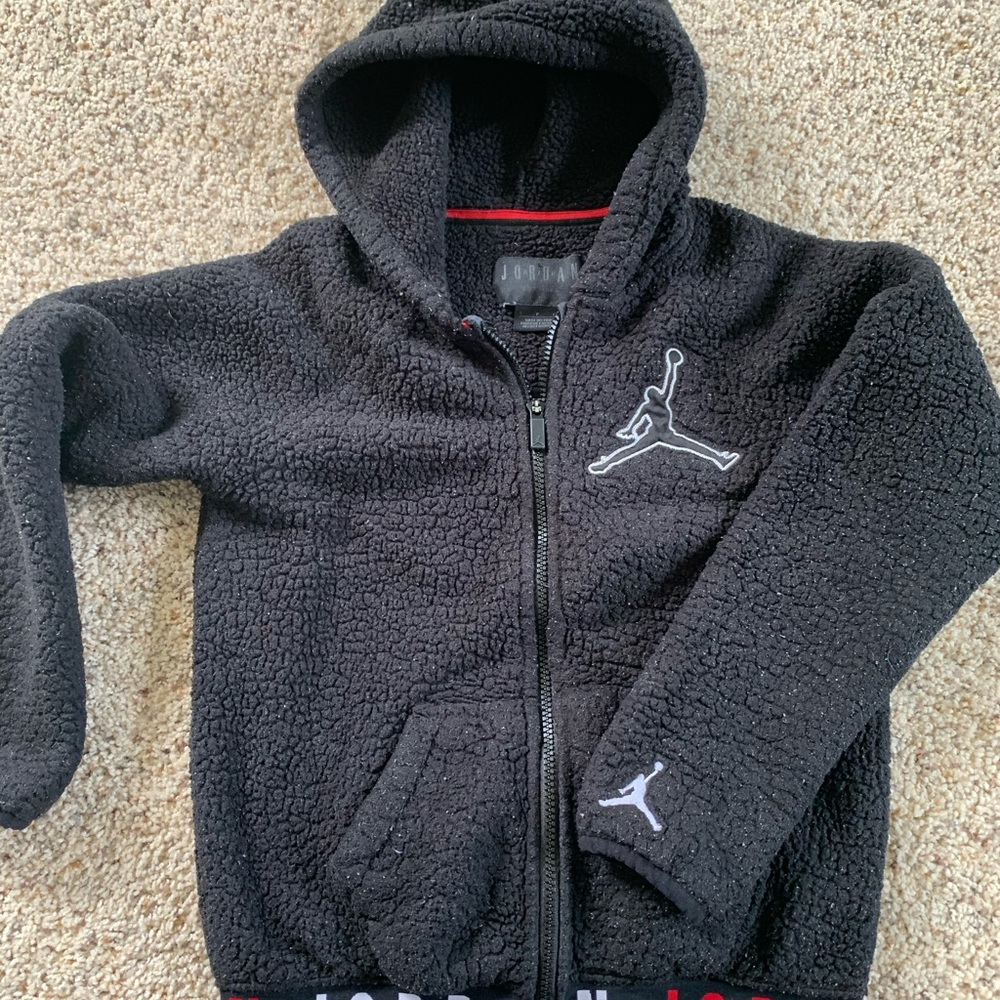 Air Jordan fleece back hooded jacket kids Sz Sml
